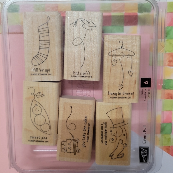 Stampin Up  Event Full Wooden Block Rubber Stamp Set - Picture 2 of 8